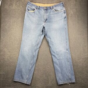 Duluth Trading Co Mens Jeans 42x34 Light Wash Straight Leg Denim‎ Cotton